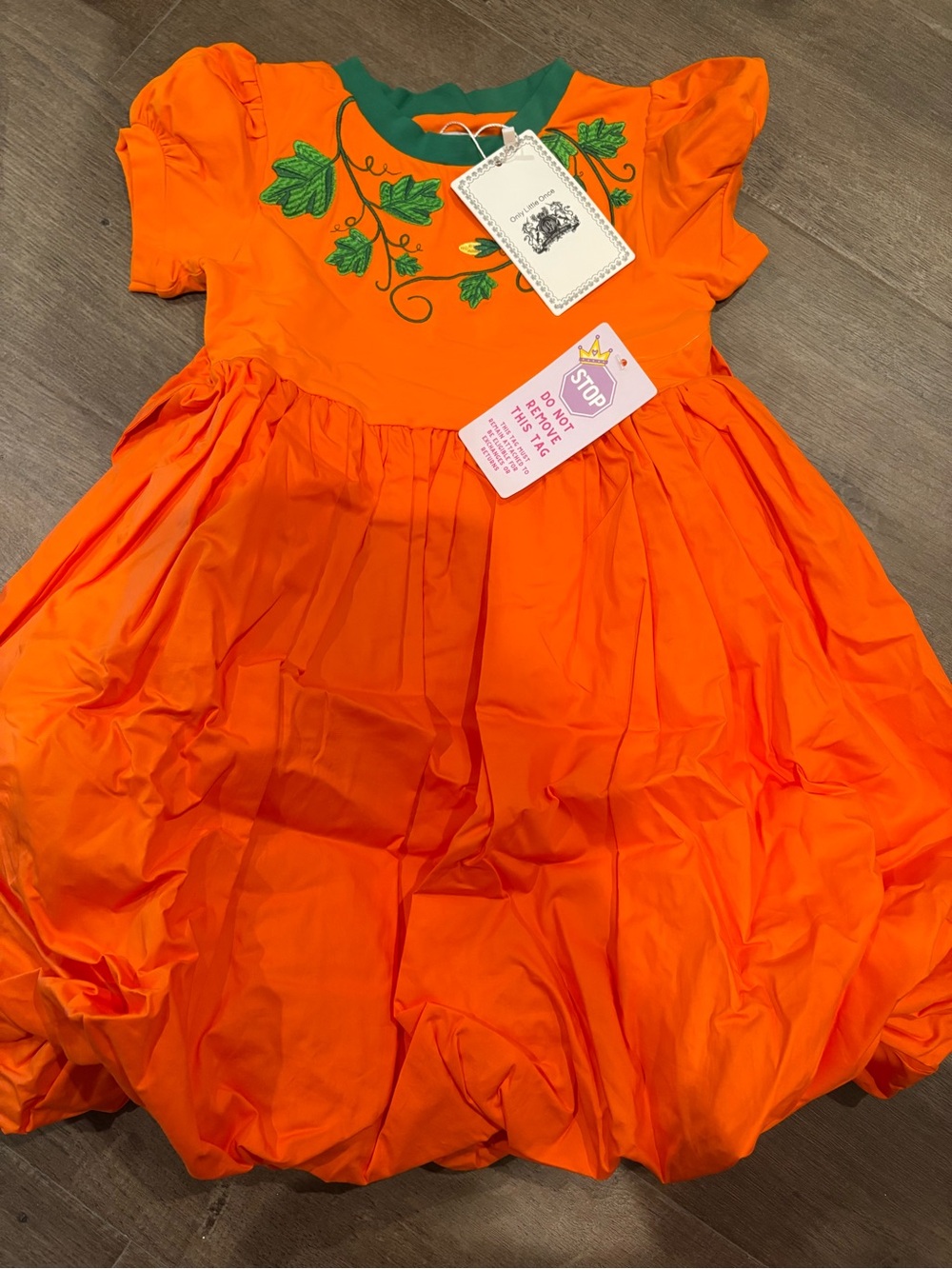 Orange Girls' Pumpkin Embroidered Pumpkin Dress Only Little Once NWT size 6